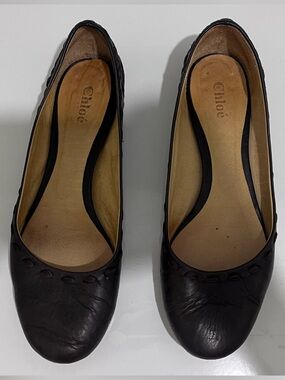 Brown Chloé Leather Ballet Flats